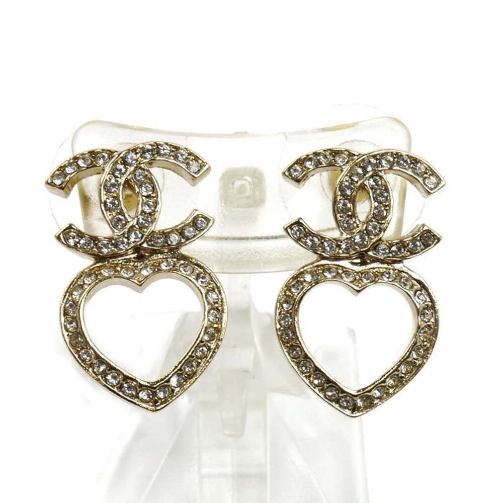 CHANEL Gold Logo Earrings